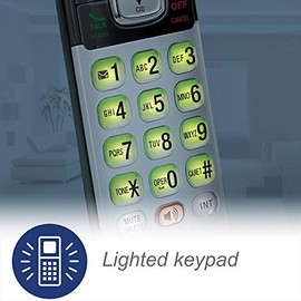 VTech - Teléfono DECT 6.0 con base para identificación de llamadas y llamada en espera, Plateado/Negro