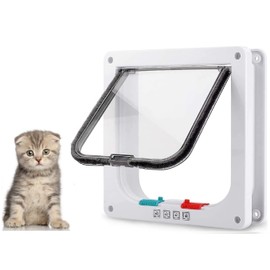 Itian Cat Door for Dogs and Cats Controllable ABS Material (White)
