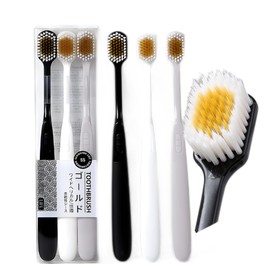 LuminaLife Japanese Wide Head Manual Soft Toothbrush for Adults, Adult Manual Soft Toothbrush Set (3 Sets per Box), All-Round Care of Teeth and Gums,Great Gums Brush, teeth's Best Friend