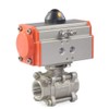 3/4" Pneumatic Actuated Ball Valve Double Acting 3-Piece Air Steam