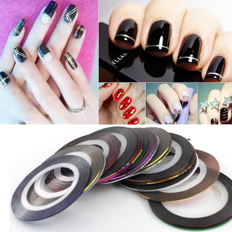 Nail Art Striping Tape Lines Kit 36 pcs 1mm 2mm