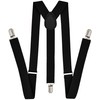 trilece Black Suspenders for Men - Adjustable Y Back Style