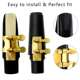 gyepin 31 Pieces Alto Saxophone Mouthpiece Kit Includes Saxophone Mouthpiece with Metal Ligature,Saxophone 2.5 Reeds Cushions and Plastic Cap