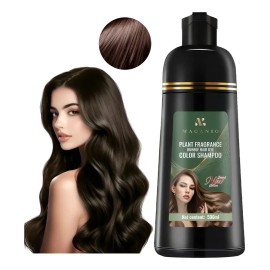 Shampoo Tinte Cubre Canas Marrón de MAGANIO, 500 mL