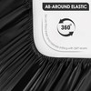 Silky Satin Fitted Sheet Classic Luxury Silky Soft Plain (Black,