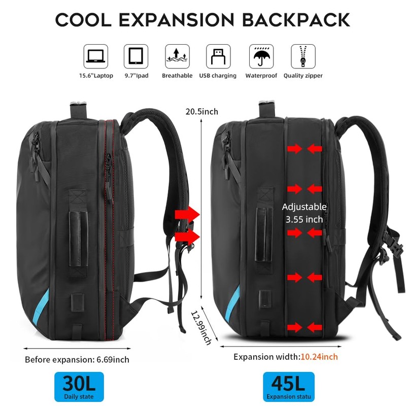 TANGCORLE Vacuum Compression Backpack with Pump, Extra Large Capacity 45L