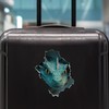 Teal Dragon Decal - Wall Hole Sticker with 3D Effect