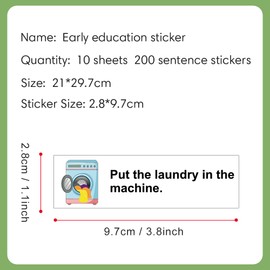 Lachilly Daily Routine Sentences - Stickers, Behavior Chart, Responsibility Chart, Schedule for Kids & Autism, Early Childhood Education - 10 Sheets, 200 Sentences, Ages 3+