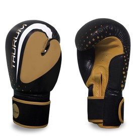 TAURUM Original Leather Boxing Training Gloves | Durable, Comfortable, Premium Quality for Sparring | and Fitness Workouts (Black/Brown, 10oz)