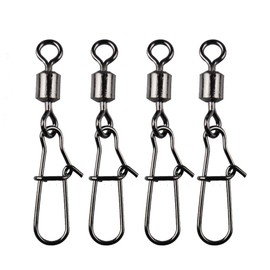 JSHANMEI ® 100pcs/pack Rolling Swivel with Interlock Snap Fishing Line to Hook Tackle Lure Connector (2#)