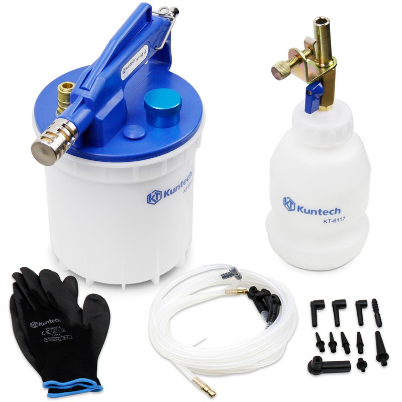 Kuntech Vacuum Brake Bleeder Kit with 2L Brake Fluid Extractor