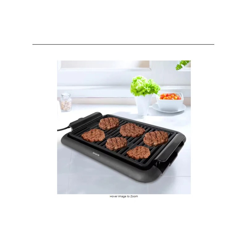 AIWA Watt Indoor Smokeless Grill 5 Temperature Settings Cleaning, Black