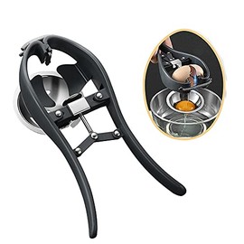 Egg Cracker,Stainless Steel Egg Opener, Automatic Egg Cracking Tool, Easy Eggshell Cutter Stainless Steel Eggshell Cutter Egg Separator Creative Kitchen Tools (black )