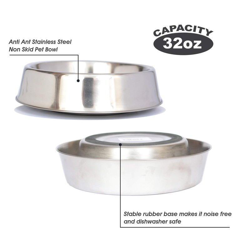 Iconic Pet 32 oz/ 4 Cup Anti Ant Stainless Steel