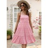Berydress Women Summer Casual Spaghetti Strap Tiered Midi Dresses Floral
