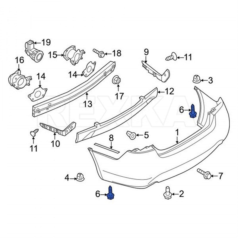 Rexka 20 Sets Rocker Panel Molding Screw Grommet Kit for