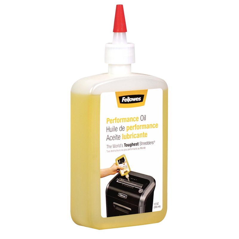 Fellowes Powershred Performance Shredder Oil, 12 oz. Extended Nozzle Bottle