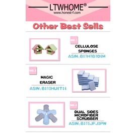 LTWHOME Jumbo Melamine Dirt Eraser Miracle Sponge Cleaning Sponge Magic Sponge for Kitchen Household 11 x 7 x 3 cm (Pack of 50)