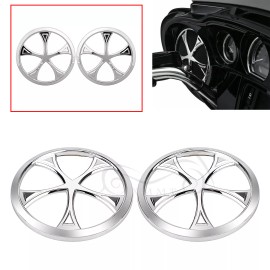 Unbranded Chrome Speaker Grill Cover for Harley Electra Glide Ultra Classic FLHTCU 14–22