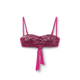 CALZEDONIA Woman's Padded Bandeau Swimsuit Top Surface Royal in Pink, Size S