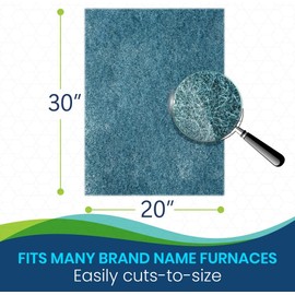 20x30x1 Cut To Fit Furnace & Air Conditioner Washable Reusable High Air Flow Polyester Fiber Filter Media, Made in USA (20" x 30" x .75" actual)