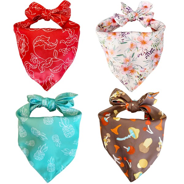 Dog Bandanas, DORUI 4 Pack Pet Bandanas, Premium Durable Fabric,