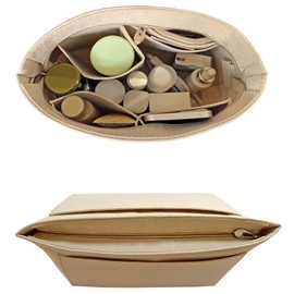 DongMaple Felt Bag Organiser for Women, Bag Organiser Shopper, Handbag Organiser Bag Inner Pocket, Beige M