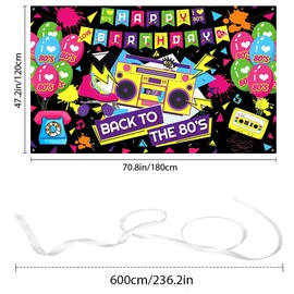 80's Party Decoration Back To 80s Banner Bacdrop Decoration Hip Hop Photo Background for 80's Birthday Party Supplies