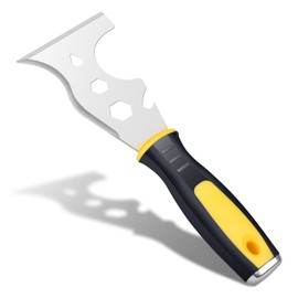 AOOTE Multifunctional Spatula, 13-in-1 Spatula Tool, Multifunctional Painter's Tool with Soft Handle, Stainless Steel Spatula Including Paint Roller, Curved Scraper, Straight Scraper