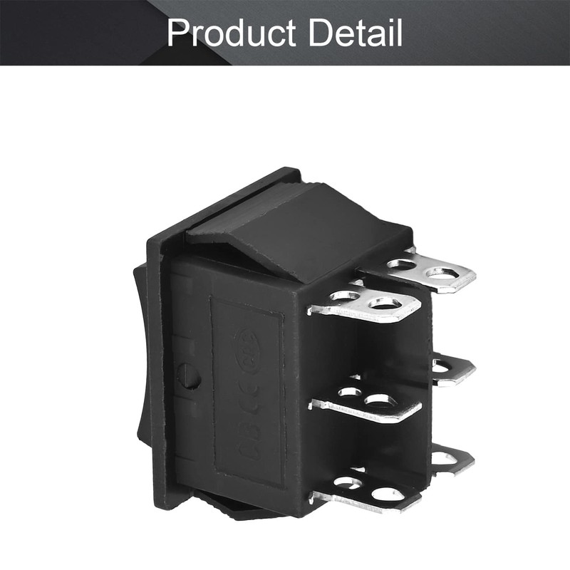 Fielect KCD4 ON/Off/ON Boat Rocker Switch DPDT 6 Pin 3