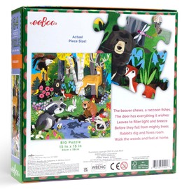 eeBoo: Woodland - 64 Piece Puzzle - 15 x 15 Kids Square Jigsaw, Glossy Pieces, Ages 5+