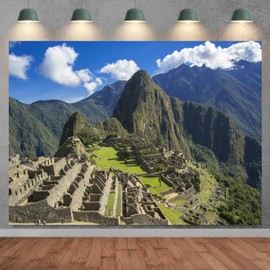 SADFA Machu Picchu Backdrop 7x5ft The Valley of The Incas Mysterious Ruins Lost Cities Backgrounds Ancient Mountain Peruvian Themed Party Decorations Wedding Banner Photoshoot Props