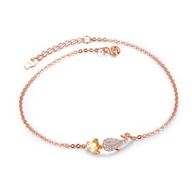 Silver Thunder Anklet, Women's Anklet, Popular, 925 Silver, Hypoallergenic, Ankle Accessory, Dolphin Design, Great Gift for Birthdays, Wedding Anniversaries, Silver