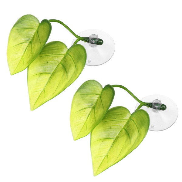 VOCOSTE Bettafish Leaf Pad with Suction Cup Beta Bed Leaf Hammock Resting Hide Decoration Green 6.3x4.5cm 2