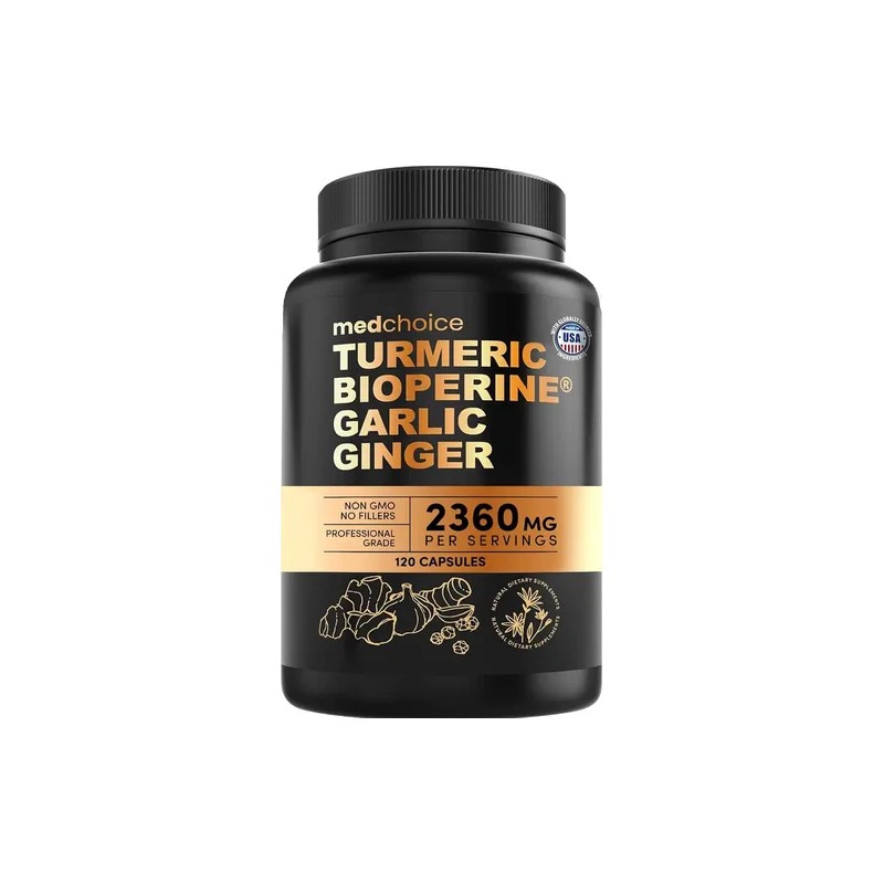 Medchoice Turmeric Bioperine Garlic Ginger Digestión 120cáps