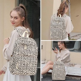 School Backpack for Teens Women Large Leopard Bookbag Lightweight 17 inch Laptop Bag for Girls Casual High School College Work