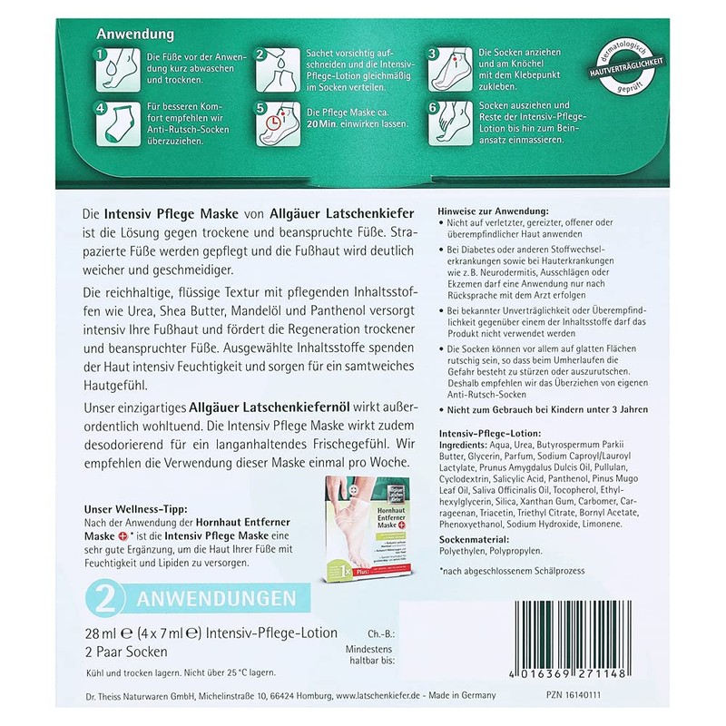 Allgäuer Latschenkiefer Intensive care mask feet 110 g, 1 piece