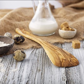 Forest Decor Holzspatel zum Kochen, Holzspatel 2er Set, handgefertigt, Olivenholz Küchenzubehör, Holzutensilien zum Kochen, Backen und Servieren von Speisen