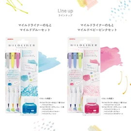 Zebra Highlighter Bottle Ink Under Mild Baby Pink Set SE-WI1-MBP