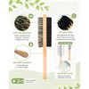 Angootao 3Pcs Natural Boar Bristle Brush Set for Short Haired