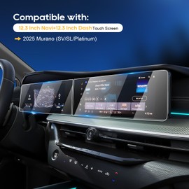 LFOTPP For 2025 Murano Screen Protector(4pcs) 2025 Murano (SV/SL/Platinum) 12.3 Inch Navi+12.3 Inch Dash Touchscreen [Nano Film] 2025 Murano Accessories Anti Scratch HD Touch Sensitive