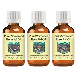 Devprayag Pure Wormwood Essential Oil (Artemisia Absinthium) Natural Therapeutic Grade Steam Distilled (Pack of Three) 100ml X 3 (10 oz)