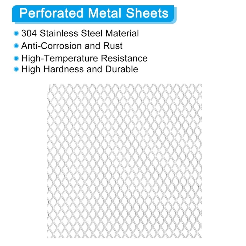 PATIKIL 4"L x 4"W Universal Car Grill Mesh, 2Pcs 5x8mm