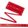CABODYALS 10M Red Glitter Sequin Trim Single Row Braid Ribbon