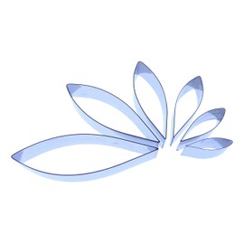 Dahlia Cutter Set -Type 1 (Set of 6) Ruscus, Pointed Oval, Teardrop, Stainless Steel - Petal Flower