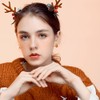 CLASSYZINT Christmas Dangle Earrings for Women Shiny Gold Plated Reindeer