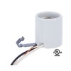 B&P Lamp® Glazed Porcelain Snap-in Med. Base Socket with 12"