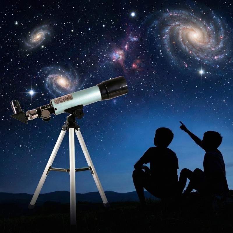 Telescope for Beginners, 90X Portable Astronomical Refractor with 15" Tabletop