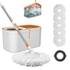 Floor Spin Mop and Bucket Set with Wringer System Extended