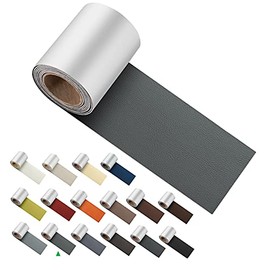 ILOFRI Self Adhesive Leather Tape 3x60 inch, Durable Self Adhesive Vinyl and Leather Repair Kit for Couches, Car Seats, Boat Seats, Sofa, Vinyl Upholstery, Chair, Bench - Dark Grey No.1